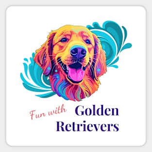 Golden Retrievers Swimming Magnet